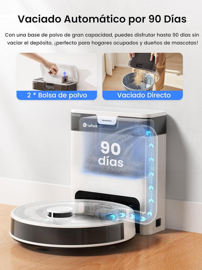 LEFANT M2Pro Robot aspiradora y trapeador | Navegación láser | Navegación láser | WiFi/Alexa/App