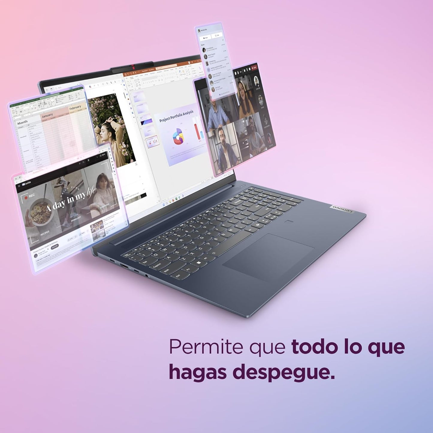 Lenovo Azul Laptop IdeaPad Slim 5 16IMH9 | 16" WUXGA | Intel Core Ultra 7 155H | 16GB RAM 512GB SSD | NPU Integrado Intel Impulso de IA 11 Tops | Windows 11 Home