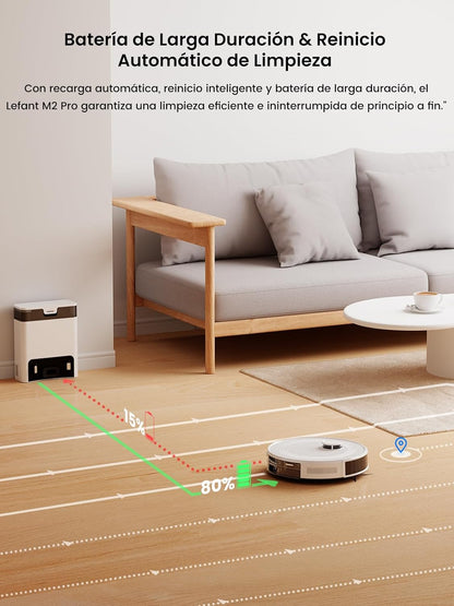 LEFANT M2Pro Robot aspiradora y trapeador | Navegación láser | Navegación láser | WiFi/Alexa/App