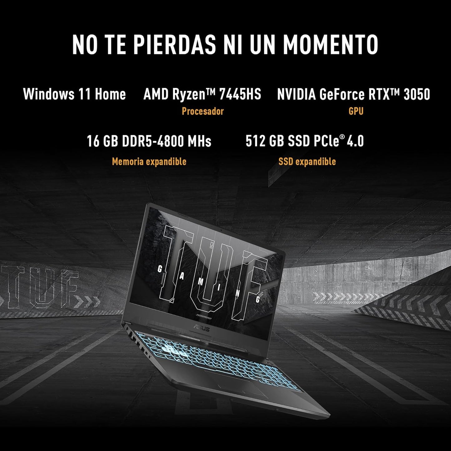 ASUS Laptop TUF Gaming A15 | AMD Ryzen 7 7445HS | NVIDIA GeForce RTX 3050 | 16GB - 512 SSD