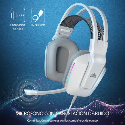 Audifonos Gamer de Diadema con Micronofono, 3.5mm Audio Jack
