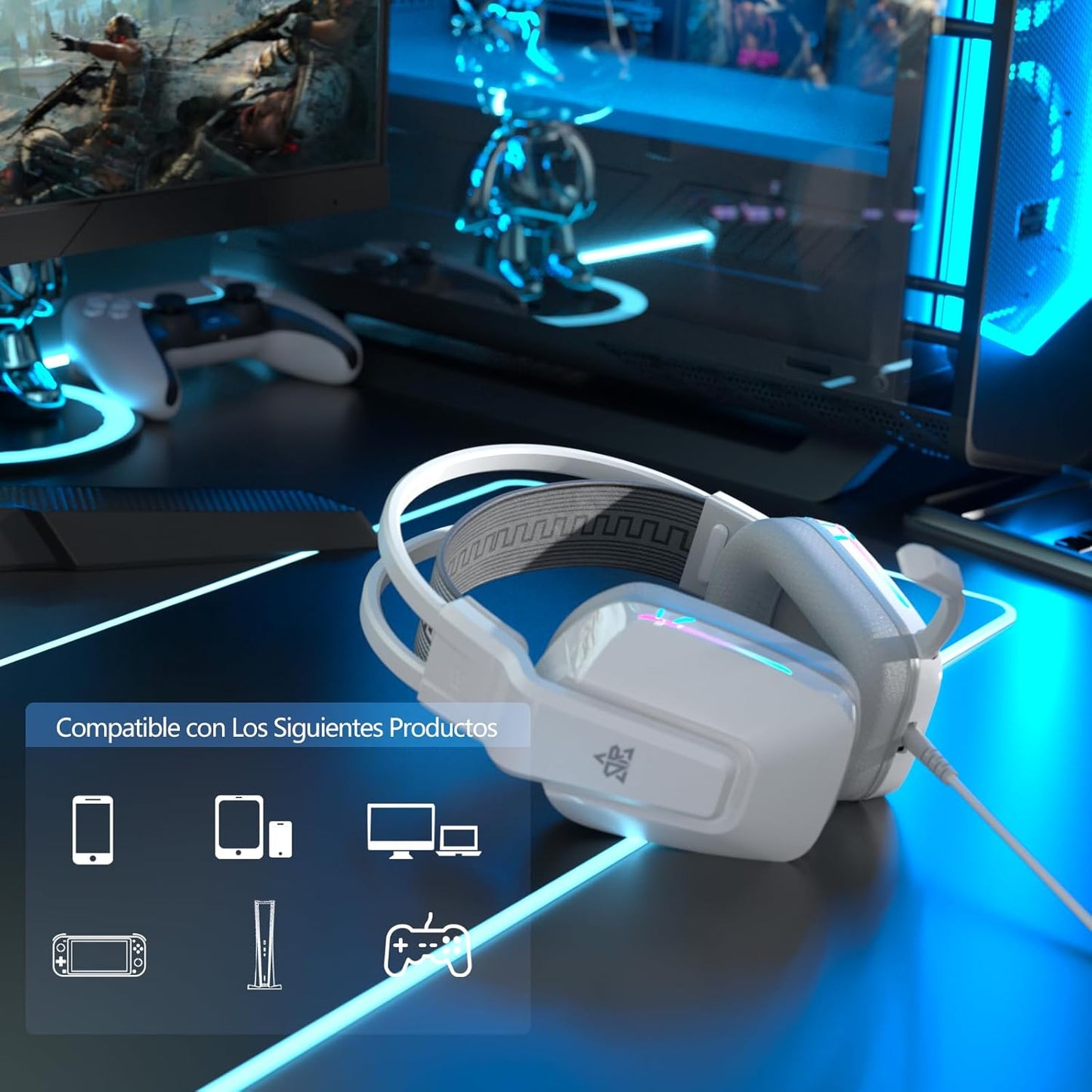 Audifonos Gamer de Diadema con Micronofono, 3.5mm Audio Jack
